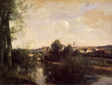 Vieux pont à Limay sur la Seine plein air romantisme Jean Baptiste Camille Corot Peinture à l'huile